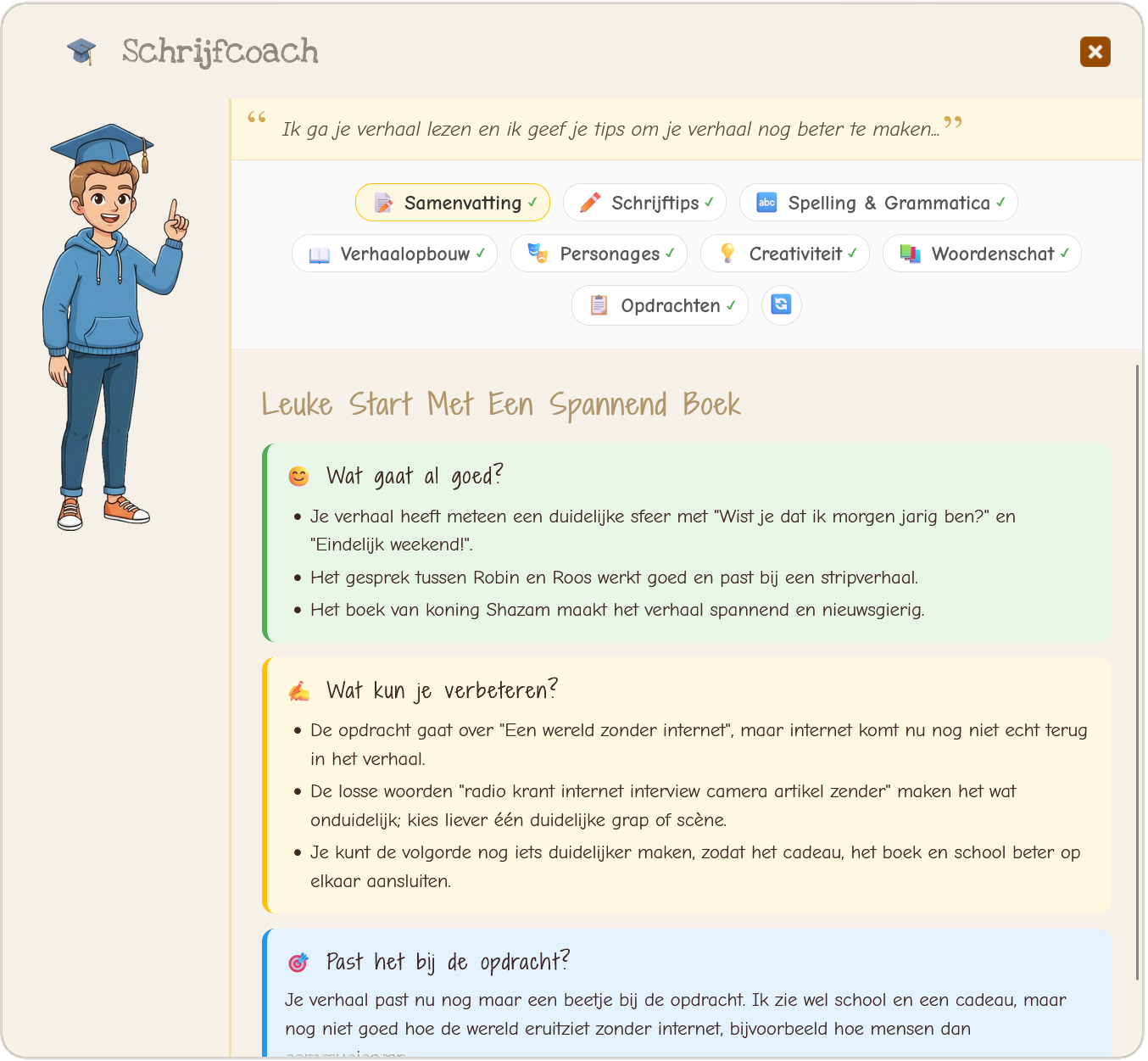 AI Coach feedback dialoog